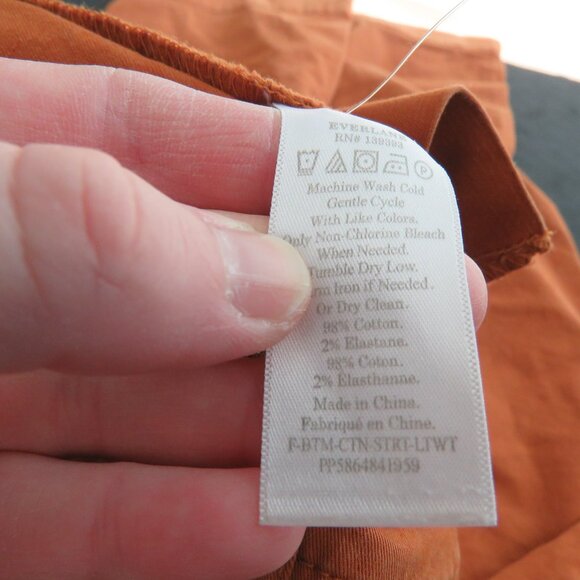 EVERLANE The Lightweight Straight-Leg Crop Pants in Burnt Orange Utility Size 0 - Picture 15 of 15